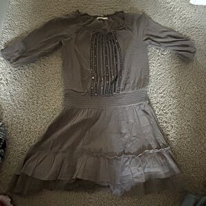 Ash Brown Cottagecore Casual Dress
